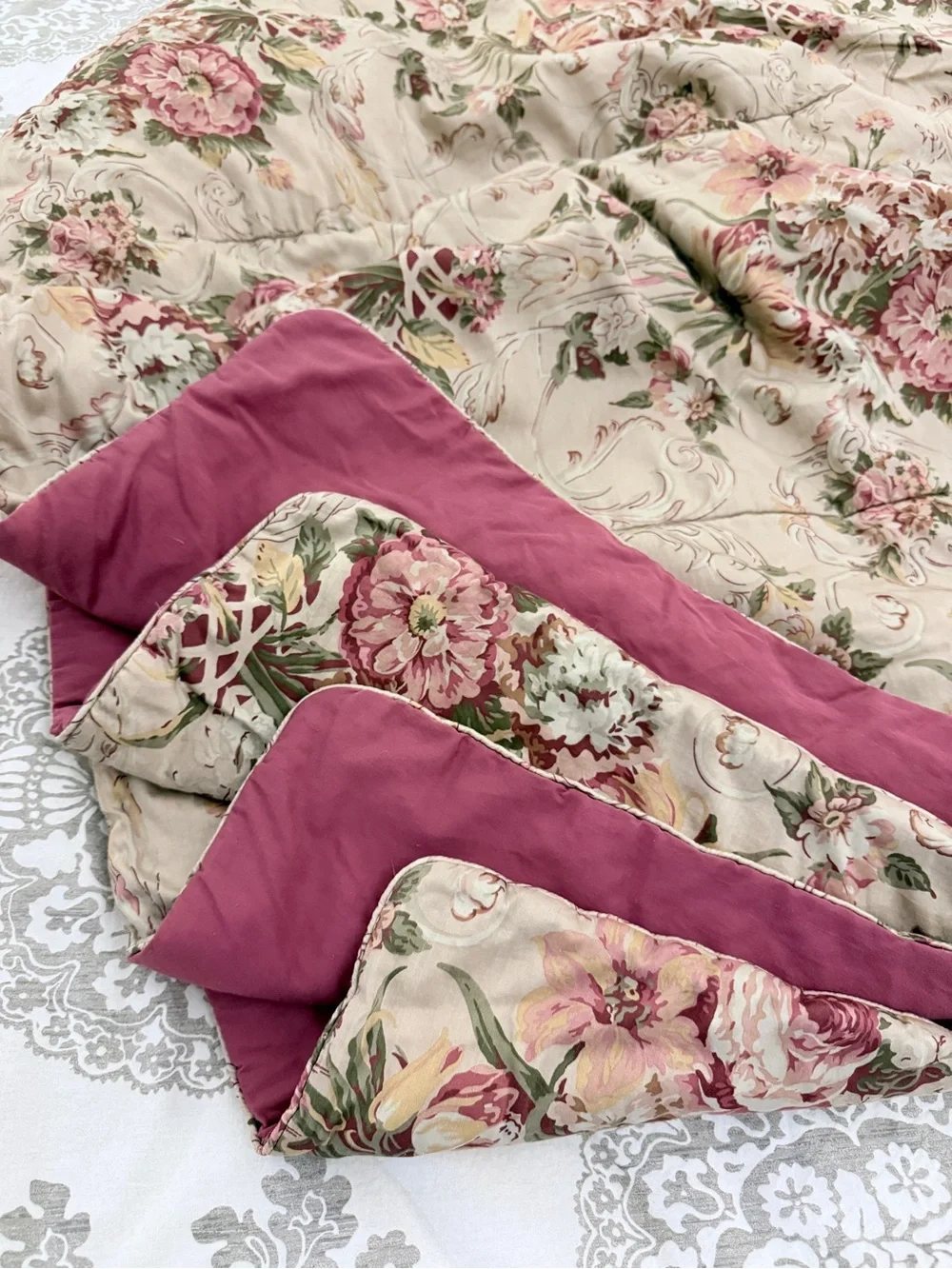 Ralph Lauren Guinevere Aragon Medieval Floral Sateen Full/Queen Comforter